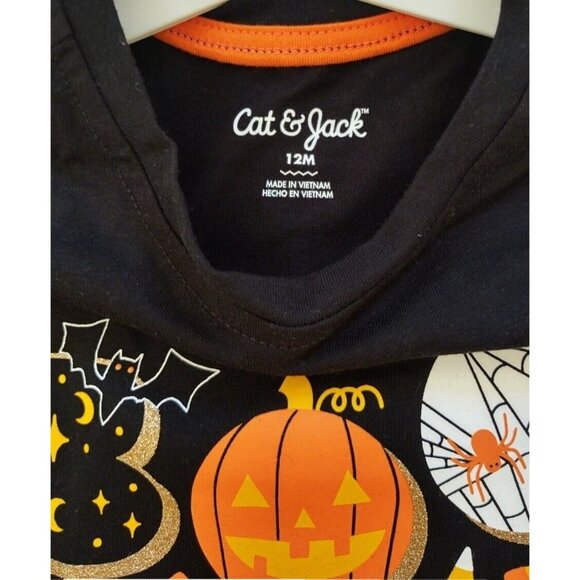 Girl's 12M Halloween Outfit Peplum Top & Candy Corn Leggings - Picture 5 of 8